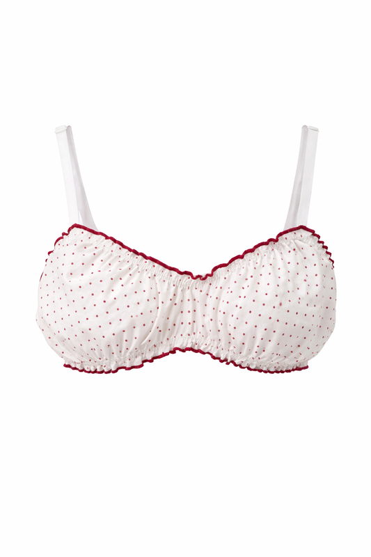 The Mariella Polka Dot Cotton Bralette