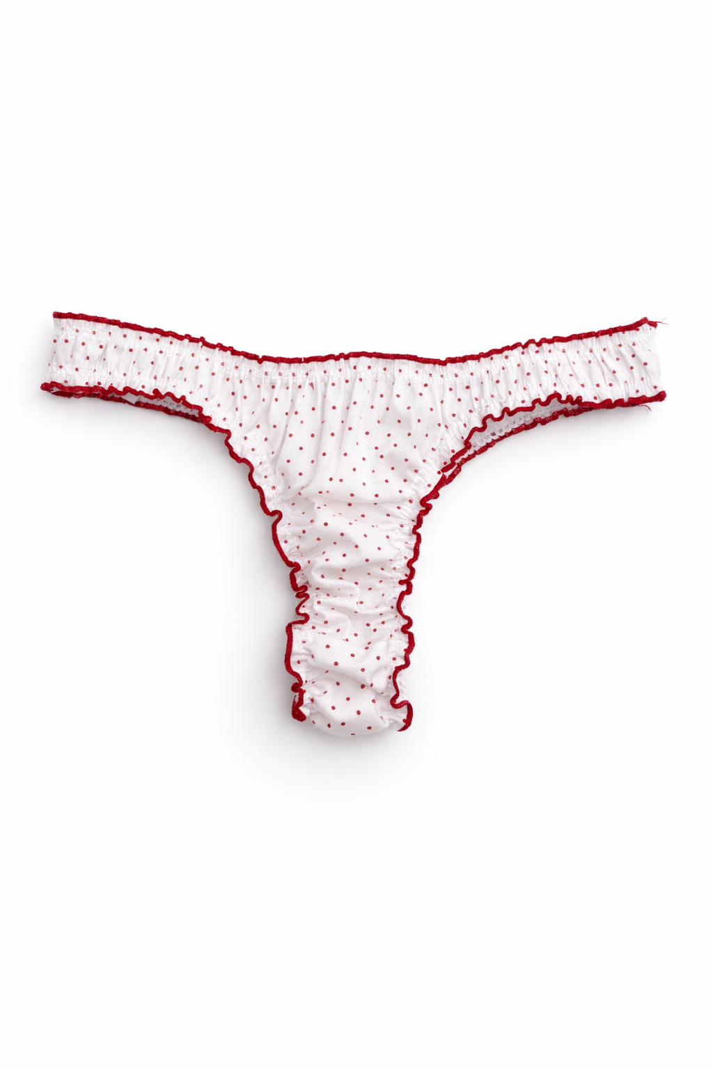 The Mariella Polka Dot Ruffle Cotton Thong