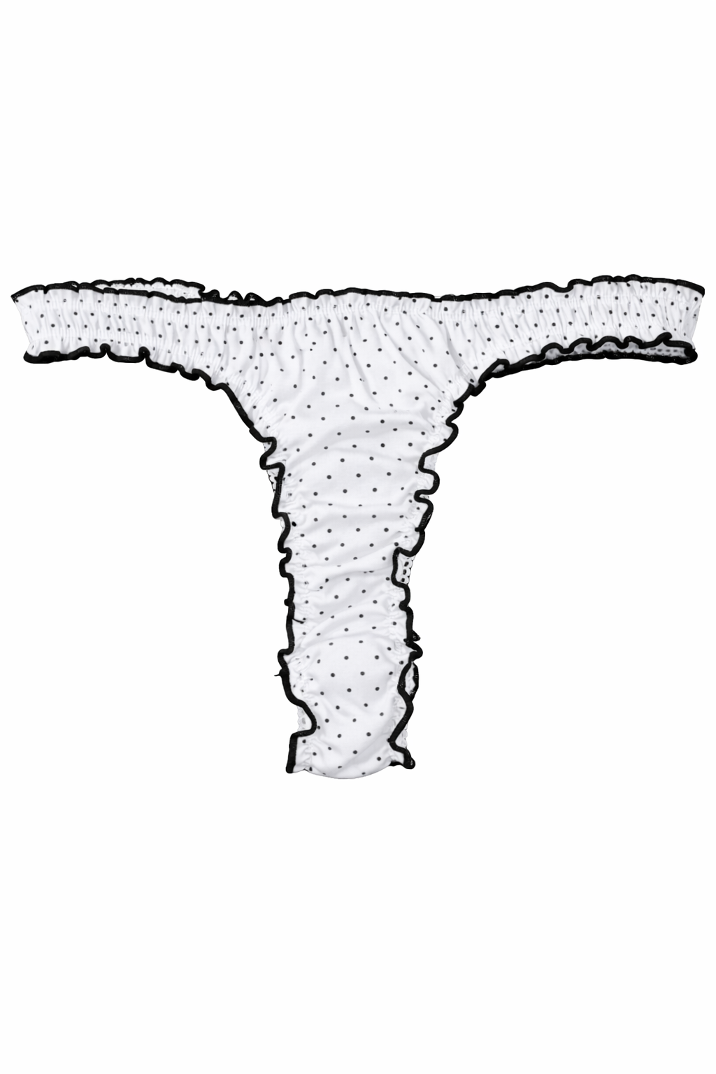 The Holly Polka Dot Ruffle Cotton Thong