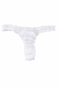 The Soleil Bow Eyelet Ruffle Cotton Thong